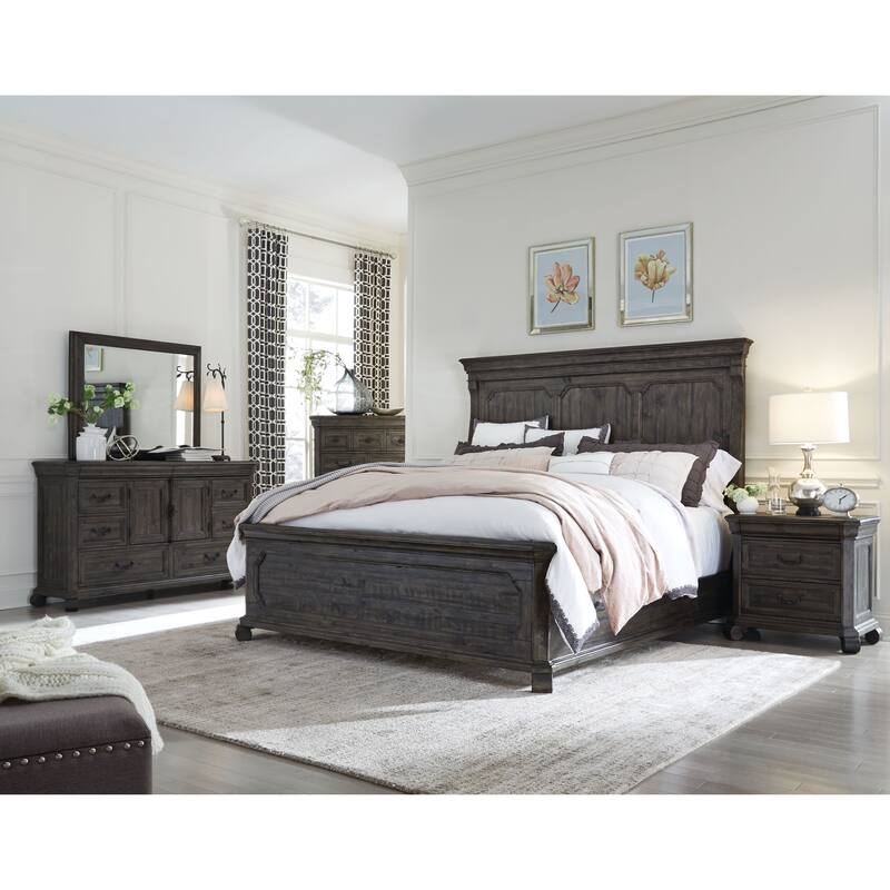 Magnussen Home Bellamy Peppercorn Drawer Dresser With Landscape Mirror