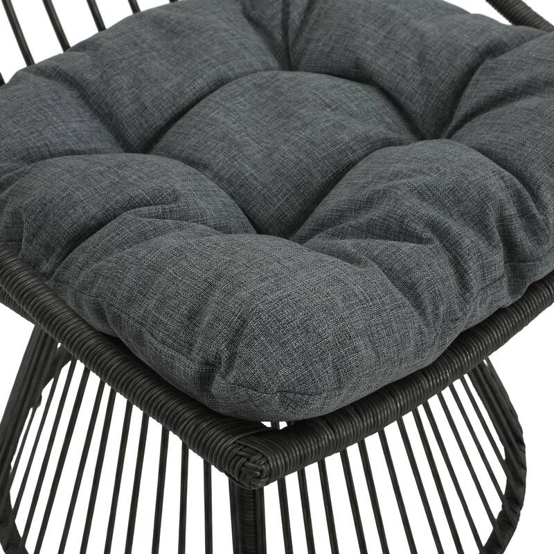 Caryl Outdoor Wicker Chair and Side Table Set with Cushion by Christopher Knight Home