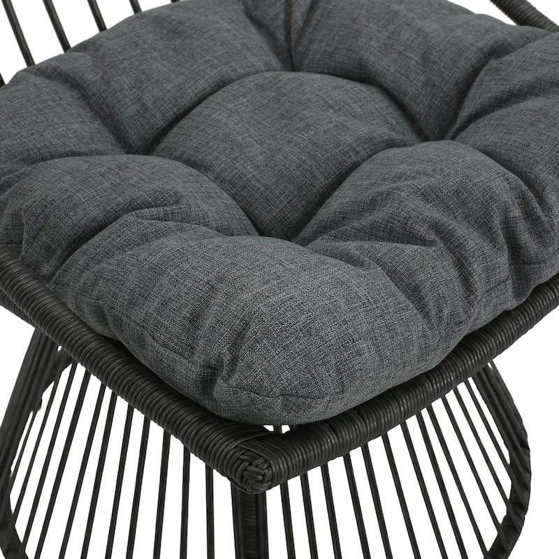 Caryl Wicker Outdoor Club Chair with Cushions by Christopher Knight Home