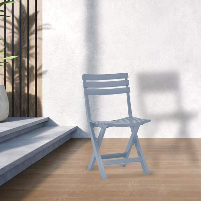 Outdoor Folding Chair Set of 2 Space-Saving UV Resistant Patio Seating