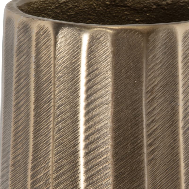 Ridge Finish Aluminum Vases - 28" - Antique Gold - Set of 2