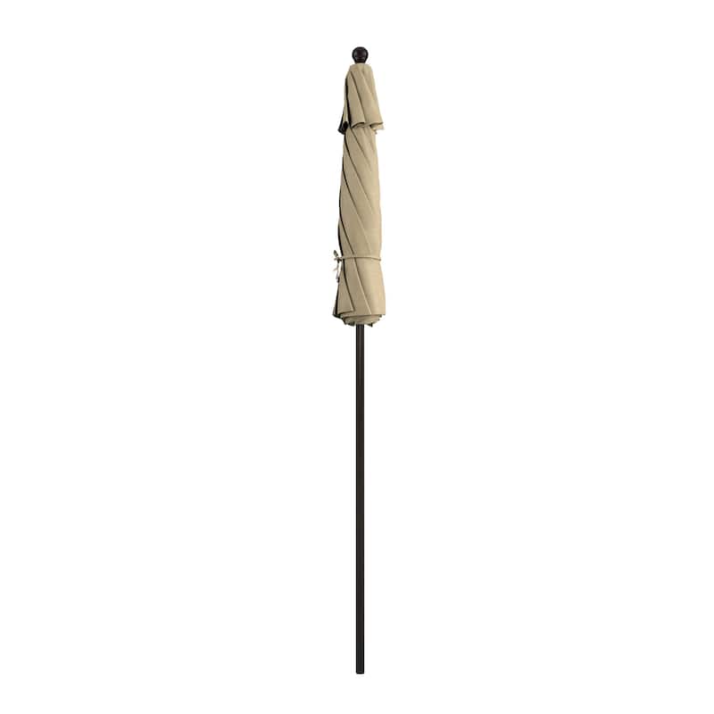 California Umbrella 7.5' Venture Series Patio Umbrella, Bronze Aluminum Pole Fiberglass Ribs Push Lift, Sunbrella Cilantro