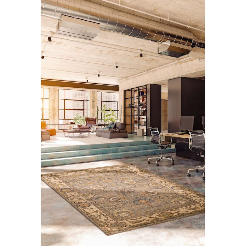 ECARPETGALLERY Hand-knotted Jules Serapi Grey Wool Rug - 6'2 x 9'0