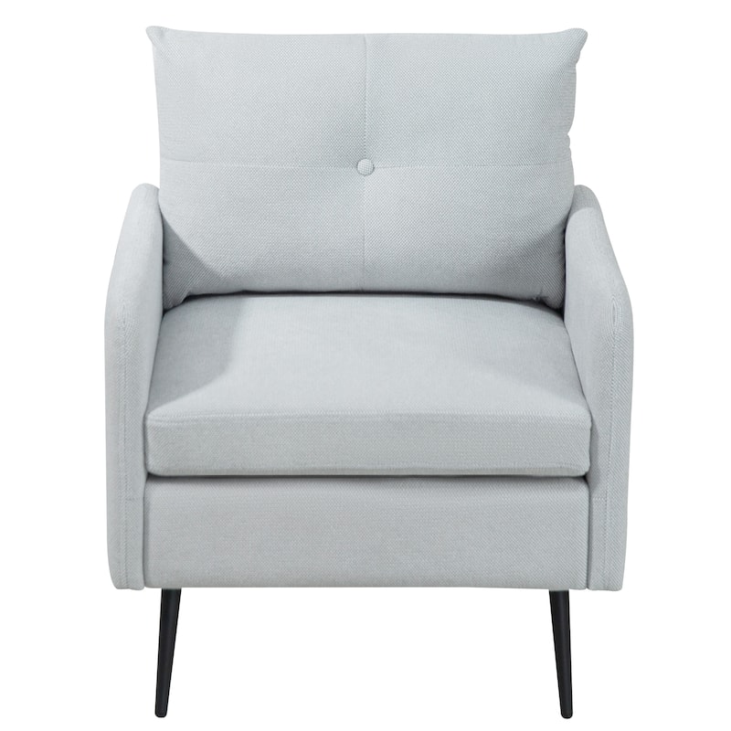 Accent Chair With Metal Black Legs,Comfy Chenille Club Fabric Armchair,Single Sofa Chair, Accent Club Guest Chair