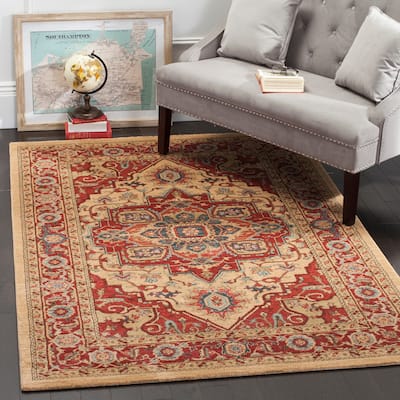 SAFAVIEH Mahal Beverley Traditional Grandeur Red/ Natural Rug
