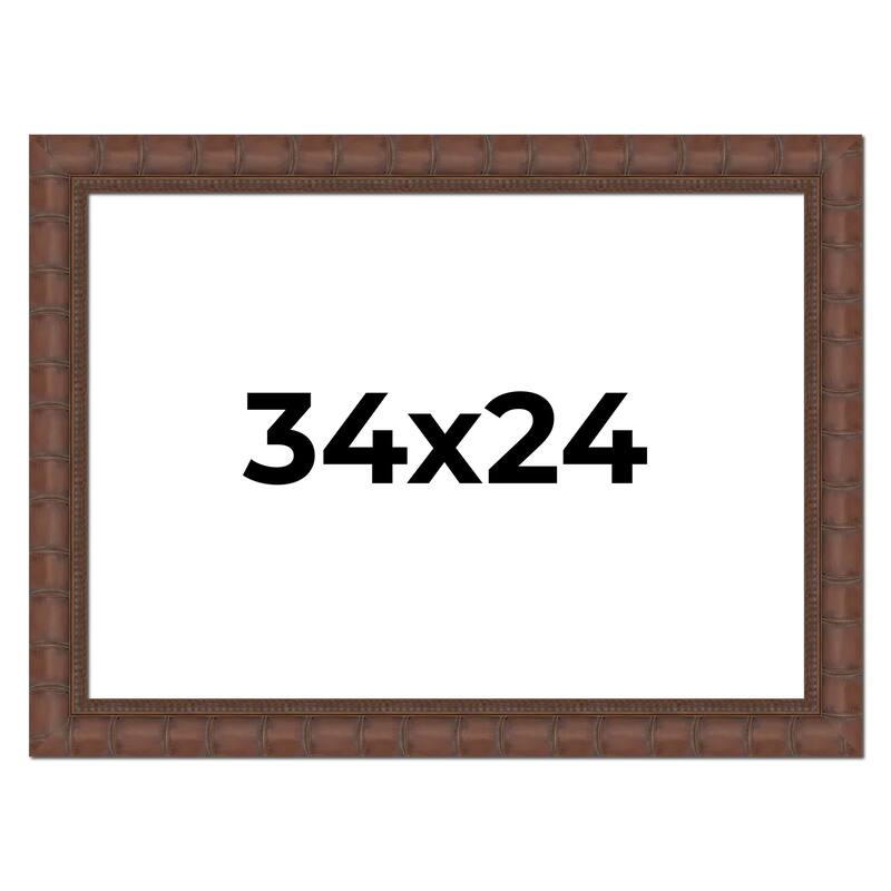 34x24 Frame Pewter Solid Wood Picture Frame Width 1.625 Inches | Interior Frame Depth 0.6875 Inches