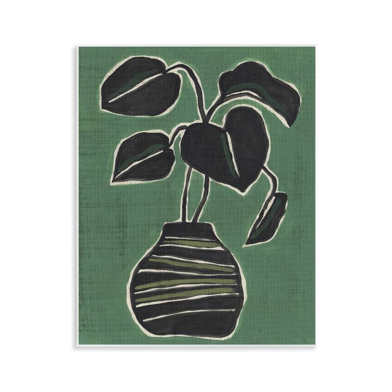 Stupell Green Hued House Plant Wall Plaque Art Design By June Erica Vess - 11 x 14
