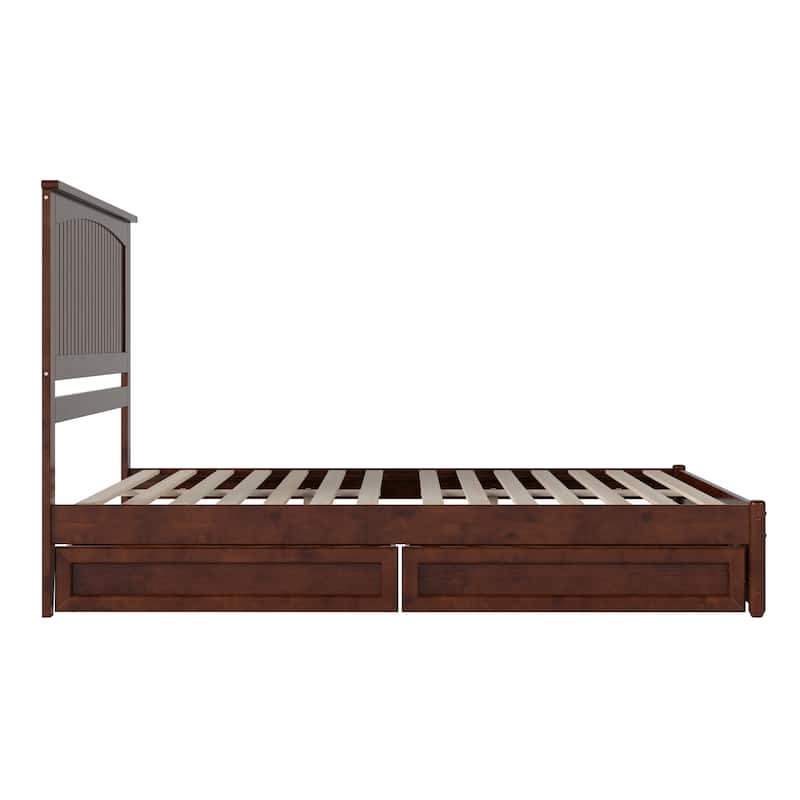 Malta Platform Bed with Panel Footboard and Storage Drawers