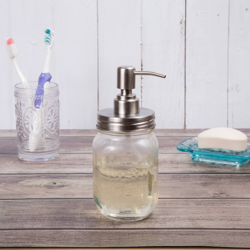 Creative Home 480 ml Mason Jar Soap Dispenser - Clear