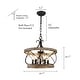preview thumbnail 16 of 29, Cusp Barn 5-Light Farmhouse Wood Chandelier Adjustable Handmade Rustic Drum Ceiling Light Fixture Hanging Lamp for Foyer Kitchen