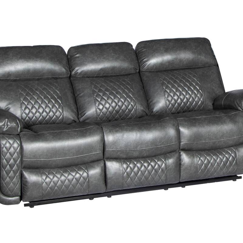 Contemporary Living Room Faux Leather Upholstered Sofa