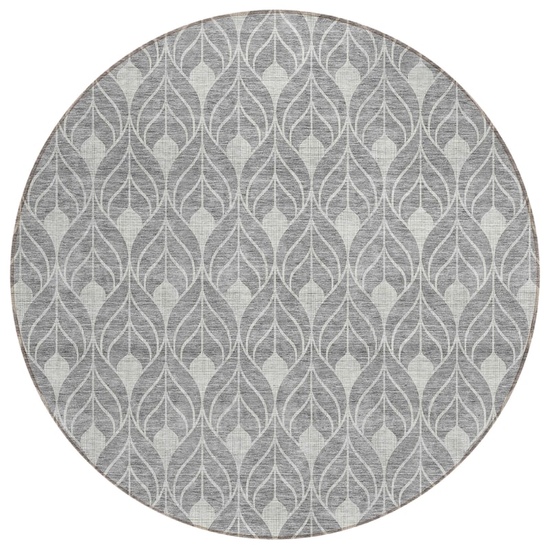 Machine Washable Indoor/ Outdoor Chantille Geo Teardrop Rug