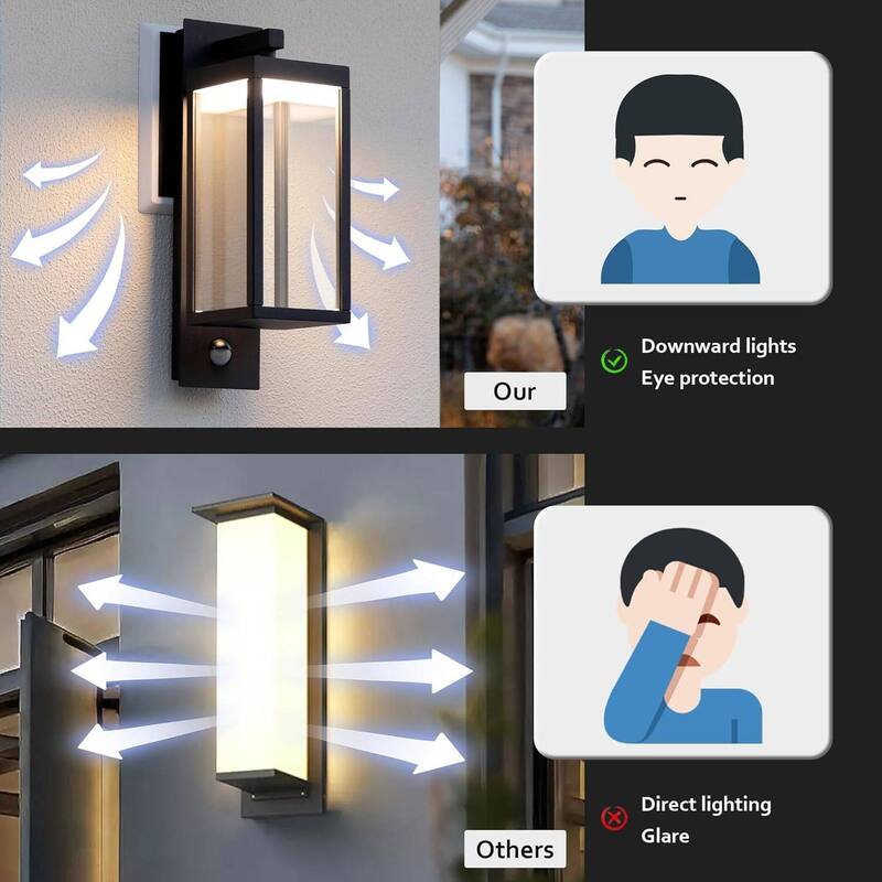 Inowel Wall Light Outdoor LED PIR Sensor Sconce IP54 13W 750Lm