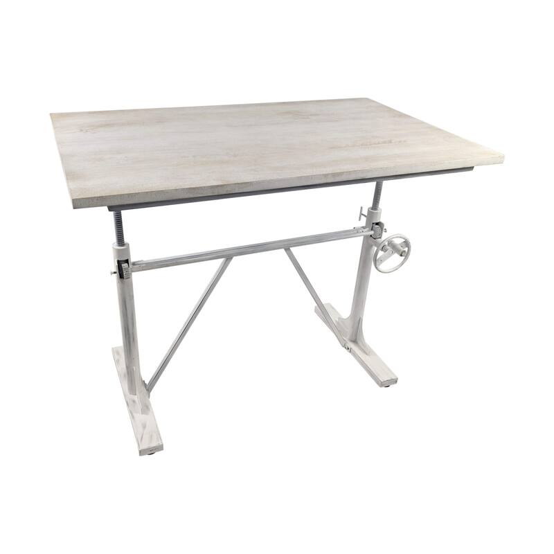 Desk with Height Adjustable Top - 48" - White