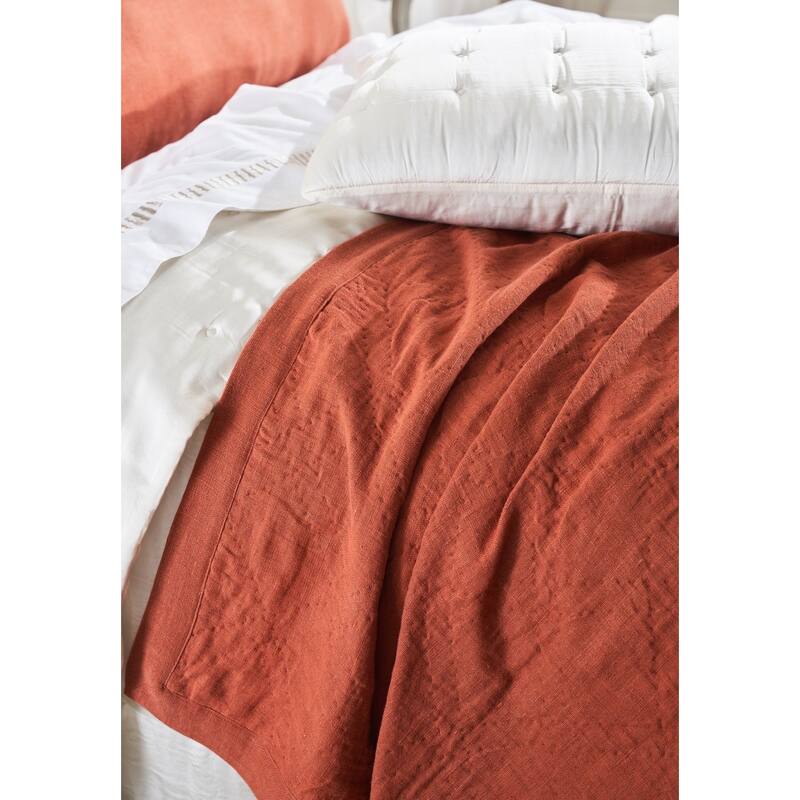 Kyler, Linen, Burnt Sienna, Quilt - Burnt Sienna - King