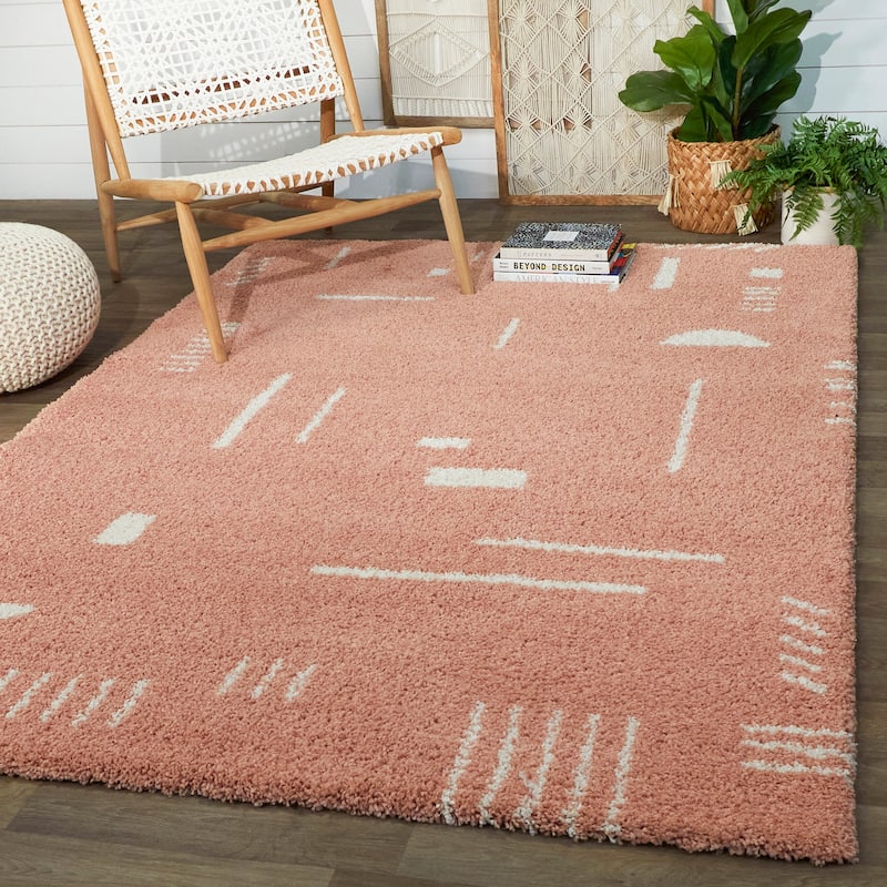 Carson Shag Area Rug - 6'7" x 9' - Pink