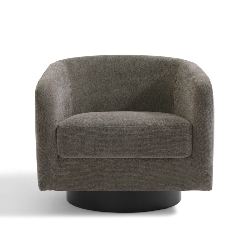 Modern Upholstered Swivel Barrel Club Arm Accent Chair for Living Room