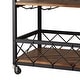 preview thumbnail 15 of 39, Myra Rustic Serving Cart with Wine Inserts and Removable Tray Top by iNSPIRE Q Classic