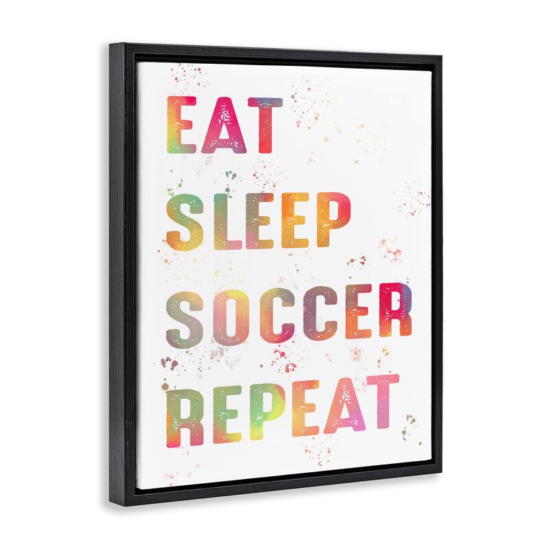 Stupell Pastel Soccer Motivation Framed Floater Canvas Wall Art Design By Marcus Prime