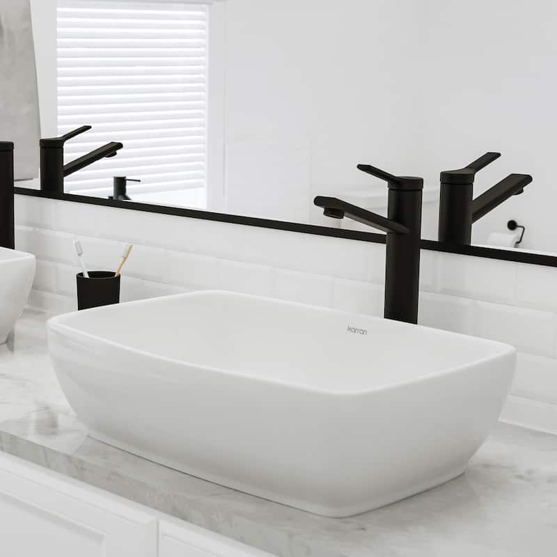 Karran Valera 19" Vitreous China Vessel Bathroom Sink in White