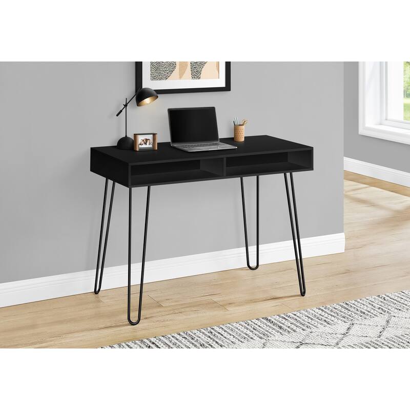 Computer Desk, Home Office, Laptop, Left, Right Set-up, Storage Drawers, 40"l, Work, Black Laminate