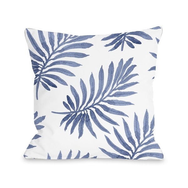 Vibrant Palm - Navy Throw Pillow. Opens flyout.