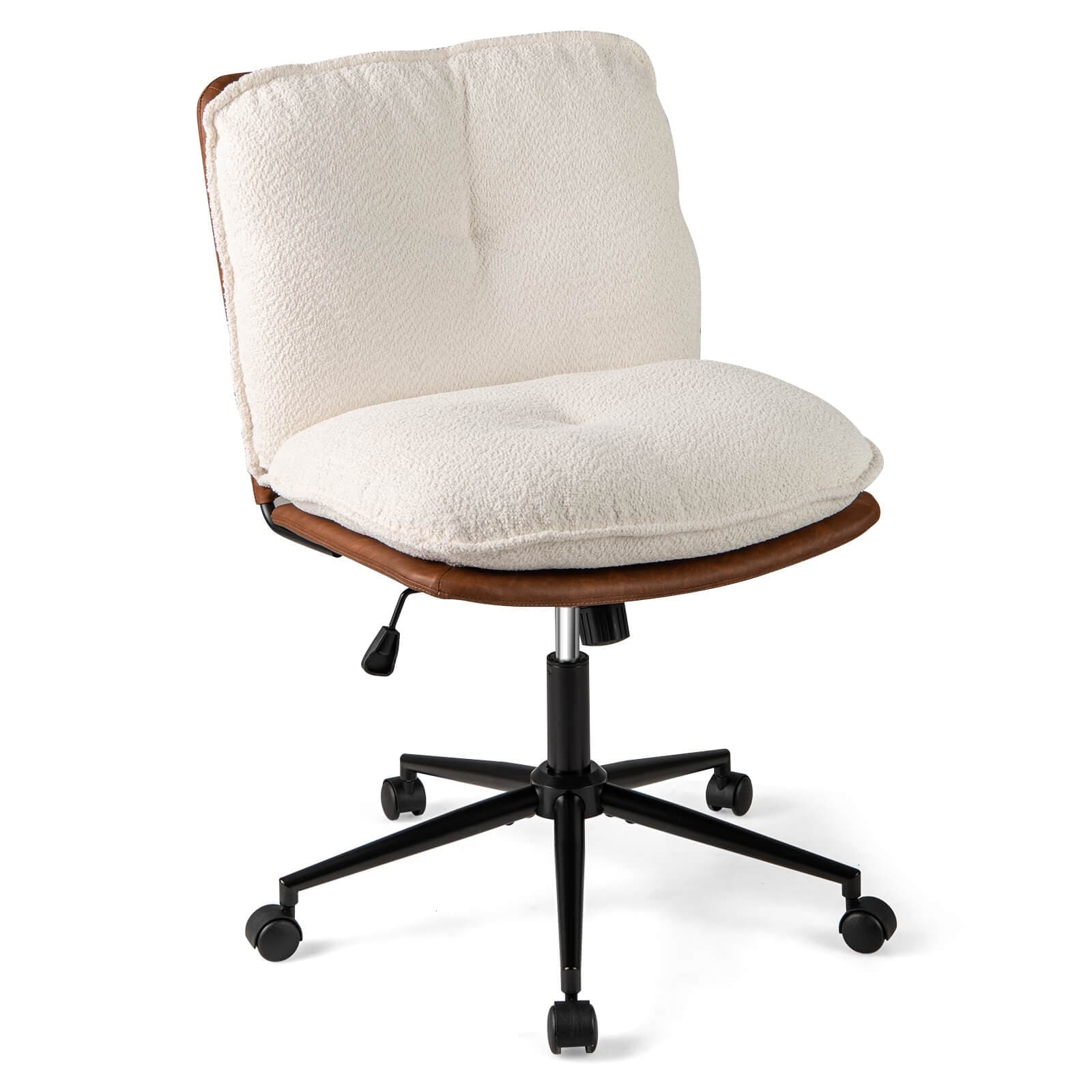 Costway Armless Home Office Chair with Rocking Backrest Swivel & - See Details