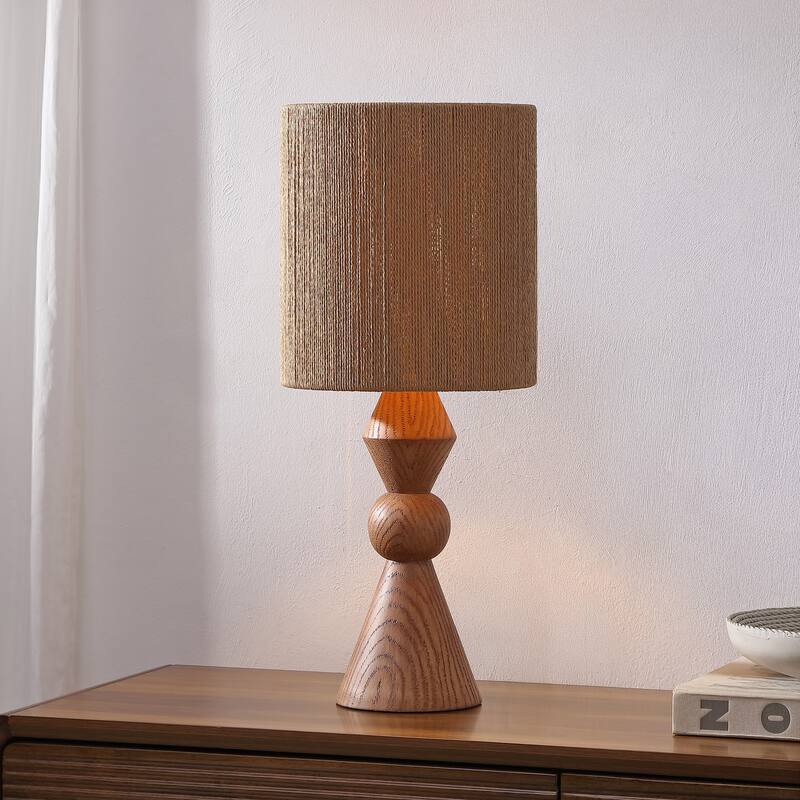 Orbic Taper 23.5" Resin/Metal LED Table Lamp with Paper Rope Shade, By JONATHAN Y