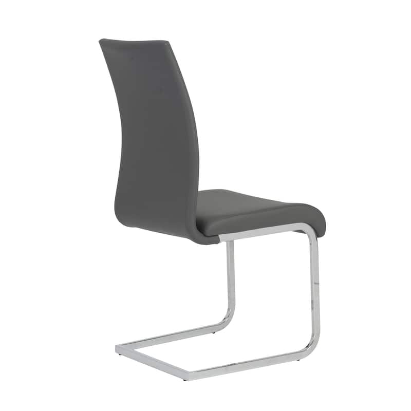 Set of Four Black Faux Faux Leather Long Back Cantilever Chairs