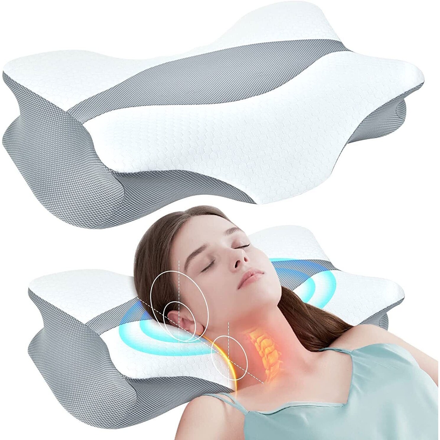 Contour Side Sleeper Pillow for Neck Shoulder and Back Pain Relief by Windsor Home White Bed Bath Beyond 10379307