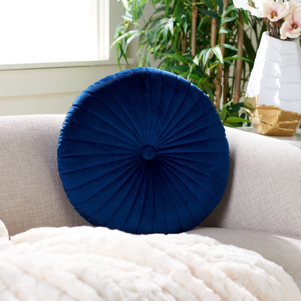 Round blue shop pillows