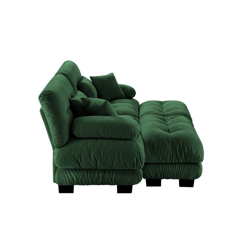 94.4" Loveseat Sofa for Living Room, Chenille Oversized Couch with 4 Pillows, 2 Seater Sofa Love Seat Couches for Apartment