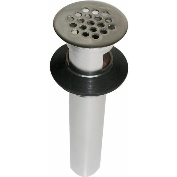 slide 1 of 1, American Standard Grid Drain 1-1/4" Tailpiece with Overflow - Chrome Chrome