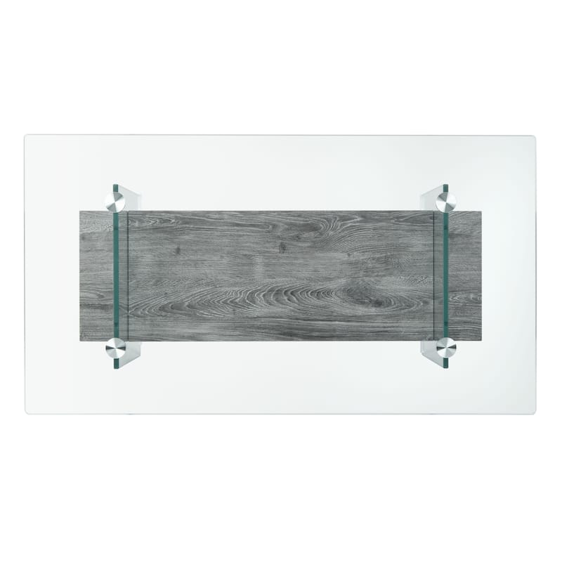 SAFAVIEH Kayley Modern Glass Coffee Table - 43.3" x 23.6" x 16.5"