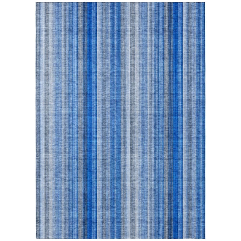 Machine Washable Indoor/ Outdoor Striped Chantille Rug