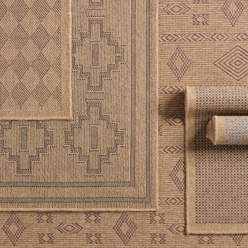 Sahel Indoor/Outdoor Tribal Brown Area Rug