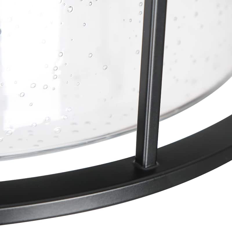 Clyno Modern Industrial 3-Light Glass Flush Mount Cylinder Island Ceiling Light