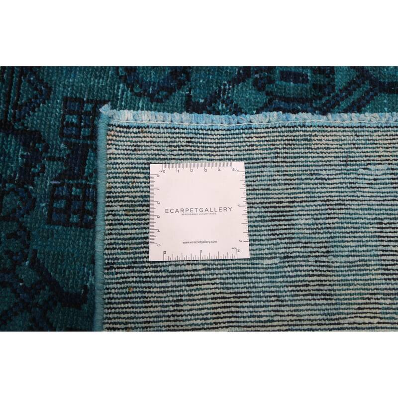 ECARPETGALLERY Hand-knotted Color Transition Turquoise Wool Rug - 4'3 x 6'7