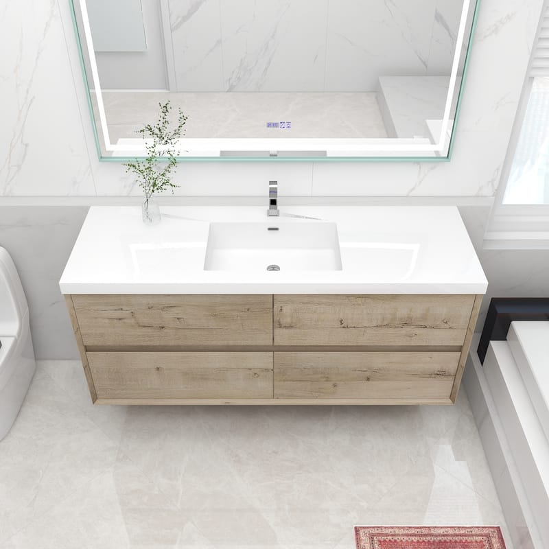 Selina 60" Wall Mounted Vanity with Single Sink - 60