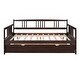 preview thumbnail 15 of 31, Multifunctional Design Wood Daybed Bed with Backrest and Twin Size Trundle, Full Size