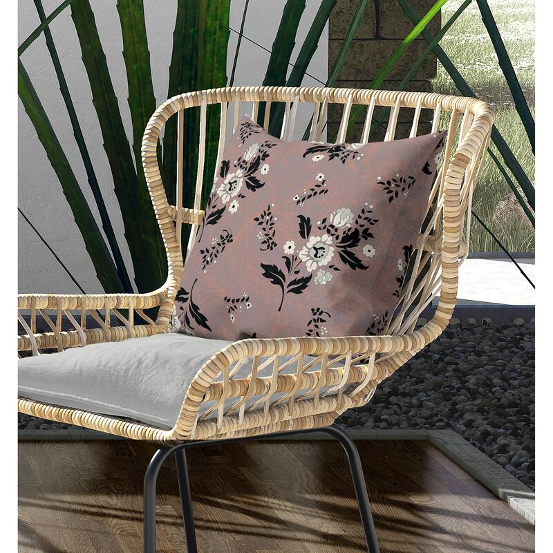Meadow Strokes Indoor/Outdoor Reversible Throw Pillow Light and Red