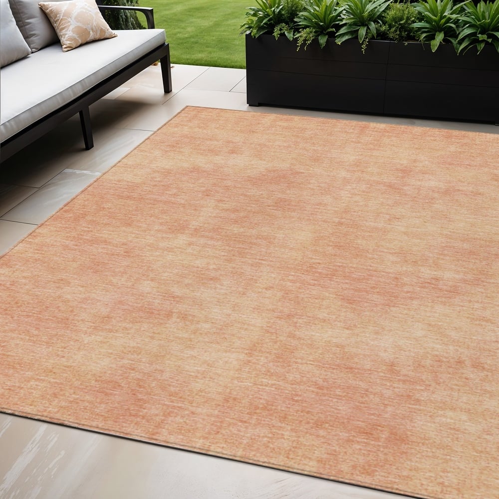 HomeRoots Solid Color Transitional Rectangle Outdoor Rug
