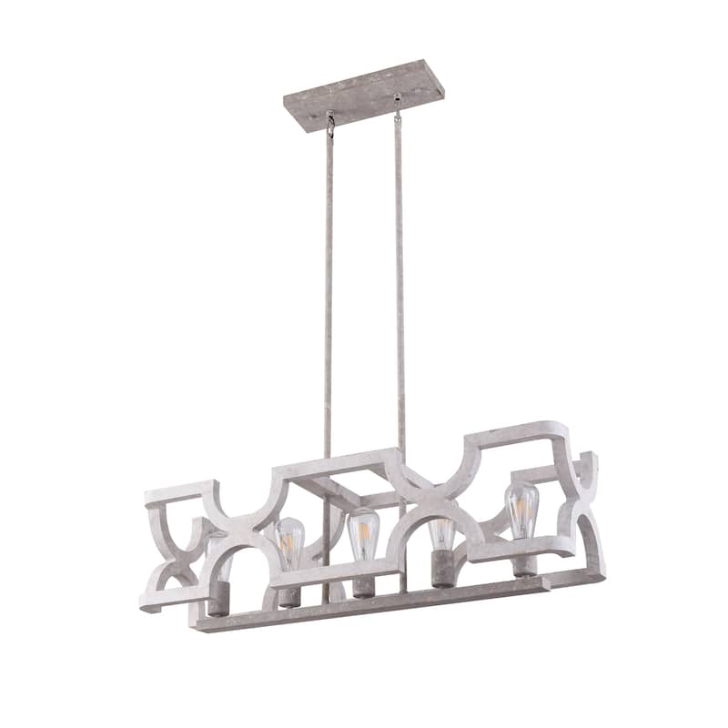 CurveCurio Farmhouse 5-Light Wood Chandelier Kitchen Island Pendant Lighting for Dining Room
