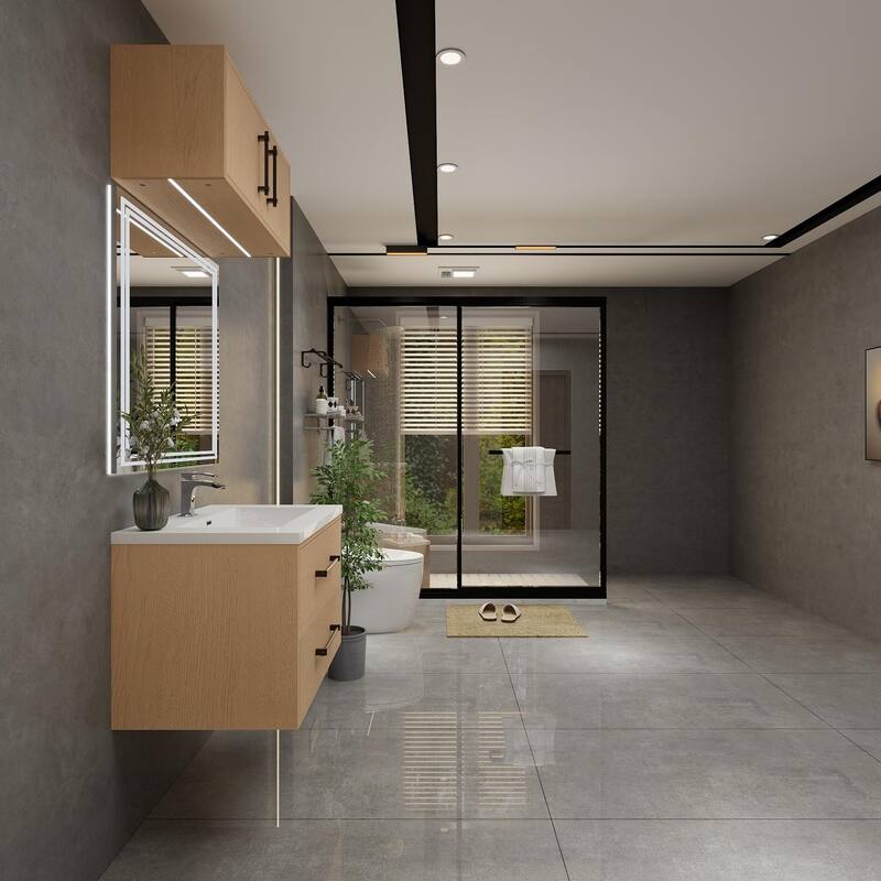 Victoria 30'' Wall-Mounted Vanity Set with Motion Sensor LED light Top Cabinet.