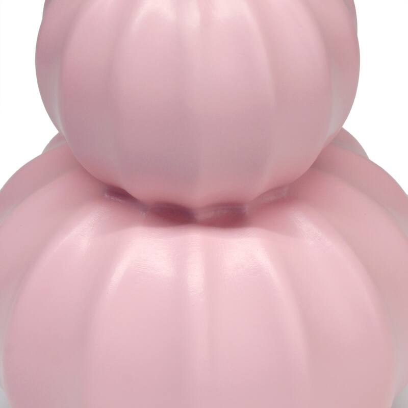 Stacked Double Gourd Ceramic Table Lamp with Tapered Shade - 12.5" - Pink