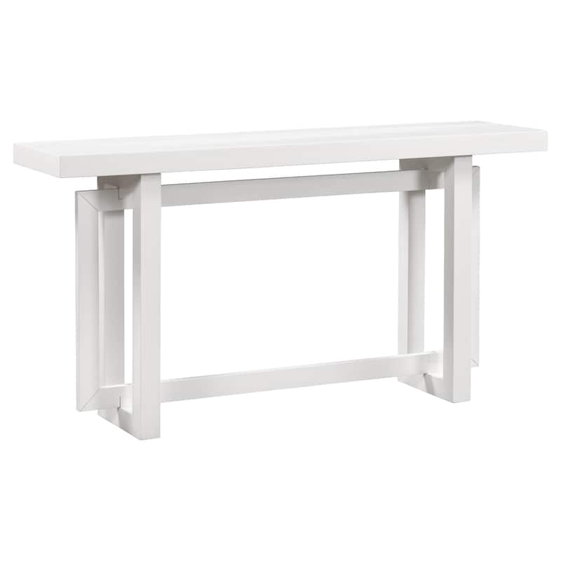 Modern Console Table Sofa Table with Concrete Top, 59'' Long Accent Entryway Table