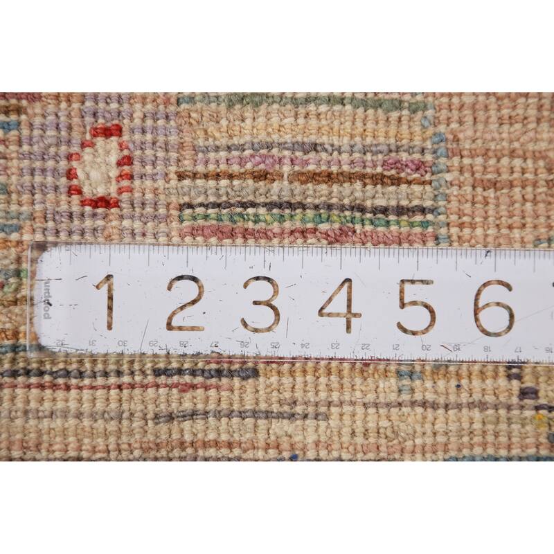 Hand Knotted Oriental 100% Wool Carpet Transitional Floral Multi-Colored Oushak Runner Rug - 9' 3'' X 2' 5''