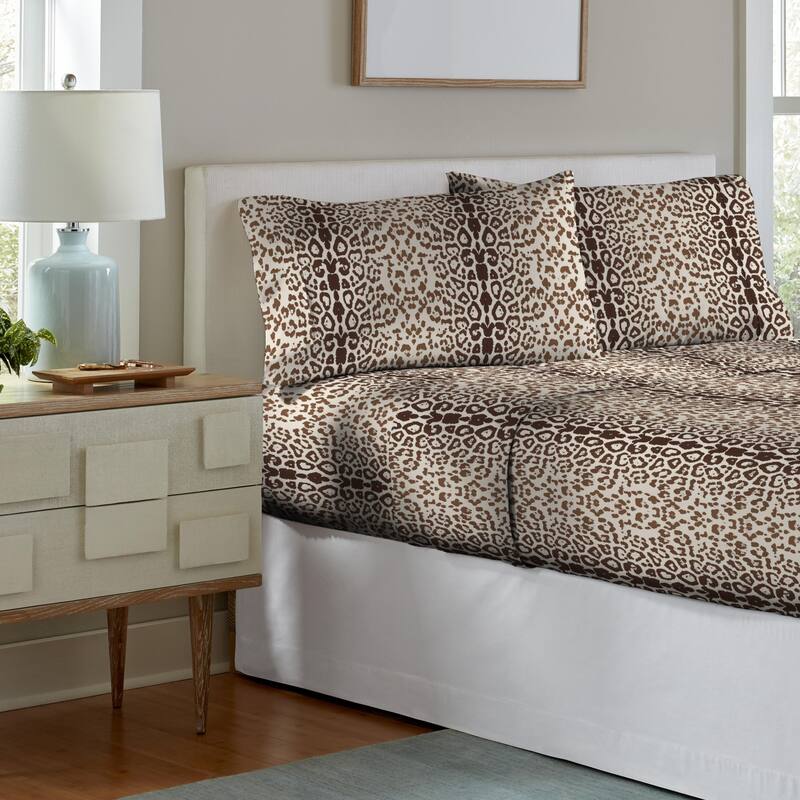 Pointehaven Soft Cotton 180 GSM Deep Pocket Oversized Brushed Flannel Sheet Set - Kenya - Twin