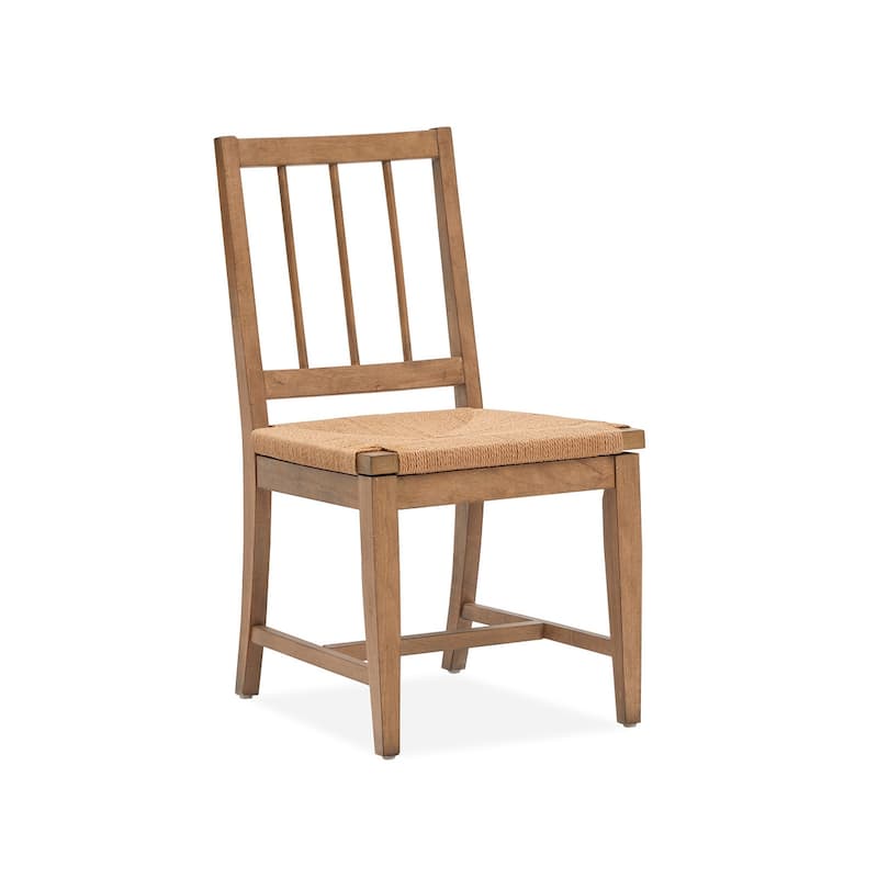 Magnussen Home Lindon Belgian Wheat Paper Cord Side Chair Two Pack - 19.25''W x 22.5''D x 35.5''H - Set of 2 - 19.25''W x 22.5''D x 35.5''H - Belgian Wheat - Dining Height