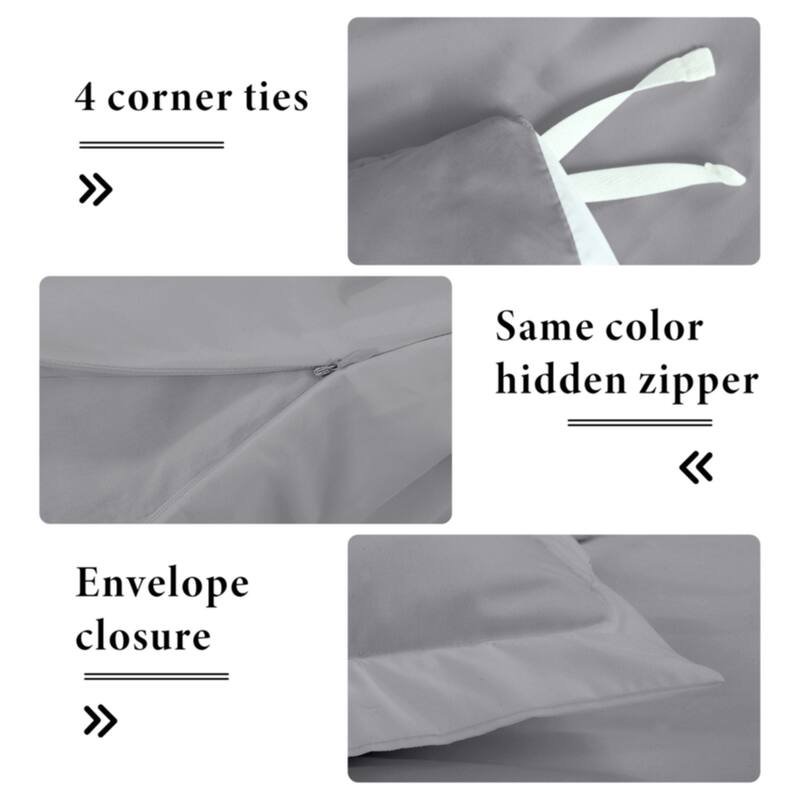 Royale Linens Black Duvet Cover Full Size - Soft Duvet Cover Set - 3 Piece Double Brushed Full Duvet Covers with Zipper Closure